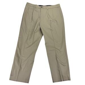 Dockers Mens Signature Lux Cotton Classic Fit Pleated Stretch Pants Khaki 38x29